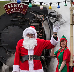 Santa with steam train at Churnet Valley Railway