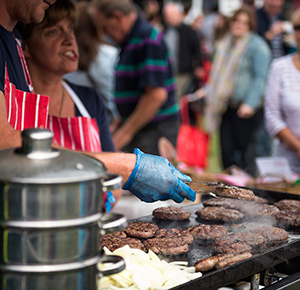 Image shows a stand serving tasty burgers at the Tamworth Food Gusto Festival