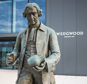 The Josiah Wedgwood statue at World of Wedgwood, Staffordshire