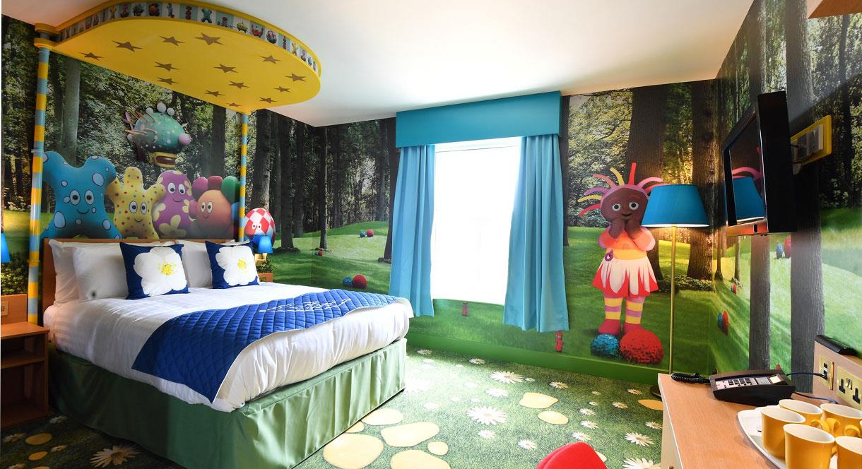 Choose from a range of spacious themed suites such as In the Night Garden Suite.