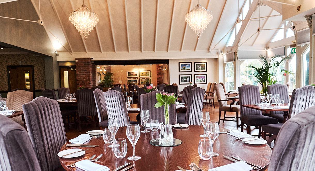 Inside the restaurant at the Moat House Acton Trussell