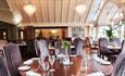 Inside the restaurant at the Moat House Acton Trussell
